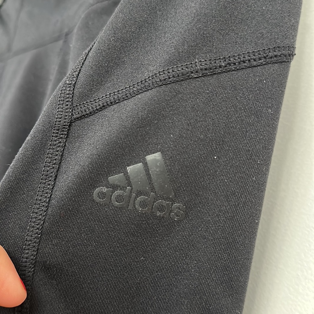 Gray adidas legging. Adidas logo on left pant. Size S.